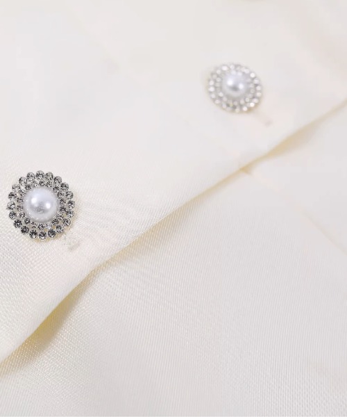 LA POMME petit(ラポミ・プチ)の「Princess Pearl Button Jacket Set Up(セットアップ・レディース・シャンパン・MEDIUM/SMALL)」の5枚目の写真