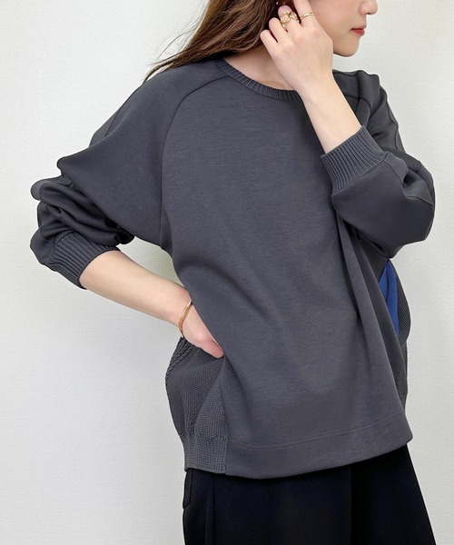 PICCIN（ピッチン）の「ケーブル切り替えプルオーバー（Tシャツ/カットソー・レディース・チャコールグレー/オフホワイト/グレイッシュベージュ・M）」の14枚目の写真