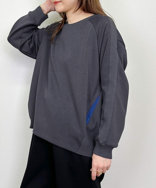 PICCIN（ピッチン）の「ケーブル切り替えプルオーバー（Tシャツ/カットソー・レディース・チャコールグレー/オフホワイト/グレイッシュベージュ・M）」の12枚目の写真