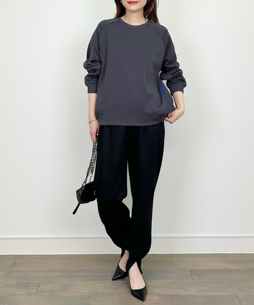 PICCIN（ピッチン）の「ケーブル切り替えプルオーバー（Tシャツ/カットソー・レディース・チャコールグレー/オフホワイト/グレイッシュベージュ・M）」の15枚目の写真