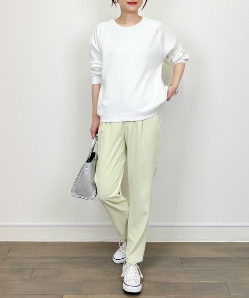 PICCIN（ピッチン）の「ケーブル切り替えプルオーバー（Tシャツ/カットソー・レディース・チャコールグレー/オフホワイト/グレイッシュベージュ・M）」の8枚目の写真