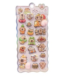 KOBE LETTUCE（コウベレタス）の「手帳デコ カピバラ お尻ぷっくりシール 3Dデコレーションシール（ステーショナリー）」