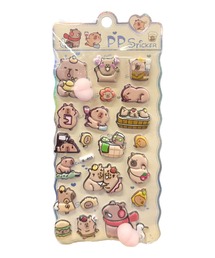 KOBE LETTUCE（コウベレタス）の「手帳デコ カピバラ お尻ぷっくりシール 3Dデコレーションシール（ステーショナリー）」