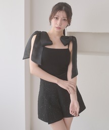 shoulder ribbon set with cup camisole / ショルダーリボンセットカップツキキャミソール