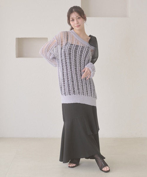Ambre Neige(アンブルネージュ)の「shoulder ribbon set with cup camisole / ショルダーリボンセットカップツキキャミソール(キャミソール・レディース・アイボリー/ブラック・FREE)」の22枚目の写真