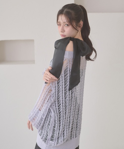 Ambre Neige(アンブルネージュ)の「shoulder ribbon set with cup camisole / ショルダーリボンセットカップツキキャミソール(キャミソール・レディース・アイボリー/ブラック・FREE)」の20枚目の写真