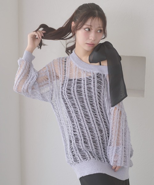 Ambre Neige(アンブルネージュ)の「shoulder ribbon set with cup camisole / ショルダーリボンセットカップツキキャミソール(キャミソール・レディース・アイボリー/ブラック・FREE)」の21枚目の写真