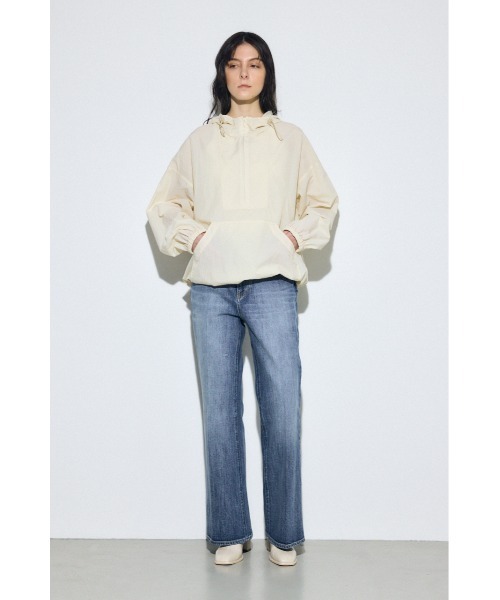 AZUL by moussy(アズールバイマウジー)の「ナイロンアノラックパーカー(ブルゾン・レディース・アイボリー/ブラック/ミント・FREE)」の8枚目の写真