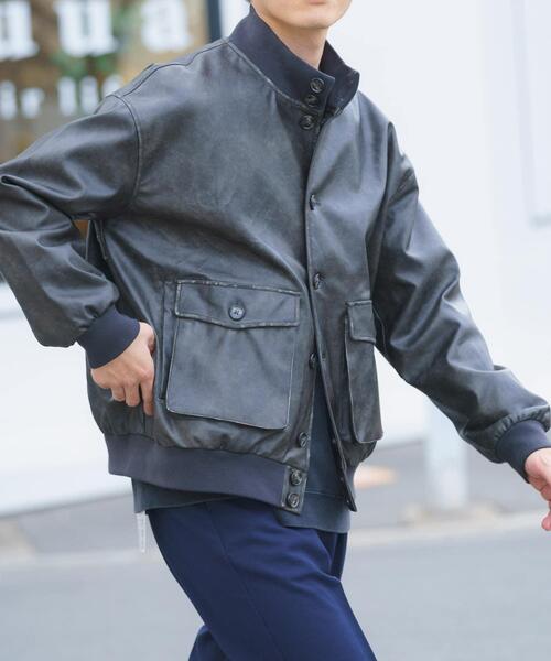 ITEMS URBANRESEARCH（アイテムズ アーバンリサーチ）の「F.L. a-1 フライトジャケット（ブルゾン・メンズ・ブラック系その他/ブラック・MEDIUM/LARGE）」の14枚目の写真