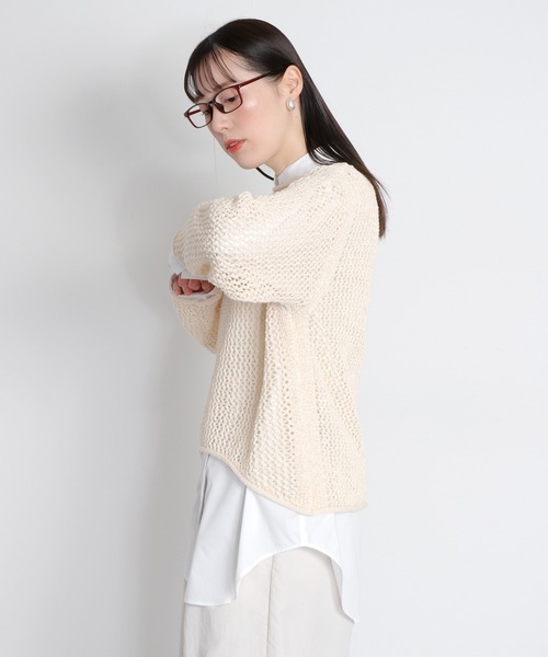 cepo(セポ)の「テープヤーンシアーメッシュニットプルオーバー(ニット/セーター・レディース・ネイビー/グレー/オフホワイト・M)」の10枚目の写真