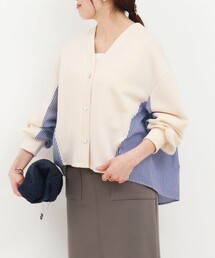 MICO COULIER | カット×シャツ切替Vネックカーディガン(カーディガン/ボレロ)
