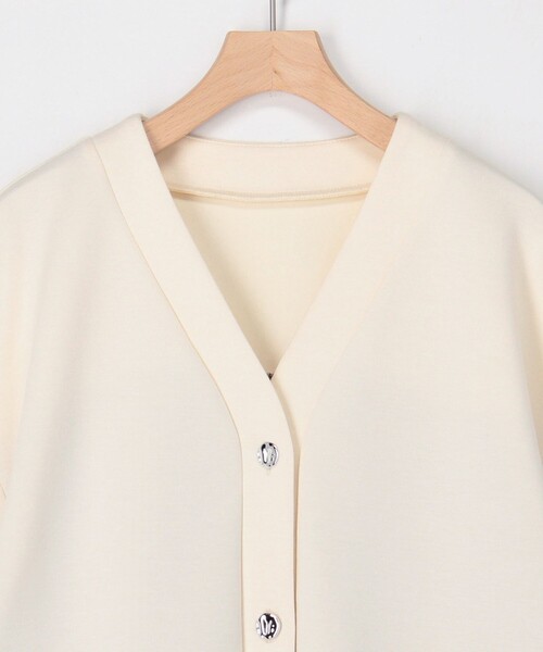 MICO COULIER（ミコクリエ）の「カット×シャツ切替Vネックカーディガン（カーディガン/ボレロ・レディース・ブラック/キナリ/グレー・38）」の10枚目の写真