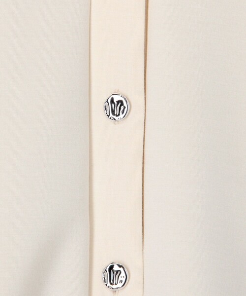 MICO COULIER（ミコクリエ）の「カット×シャツ切替Vネックカーディガン（カーディガン/ボレロ・レディース・ブラック/キナリ/グレー・38）」の11枚目の写真