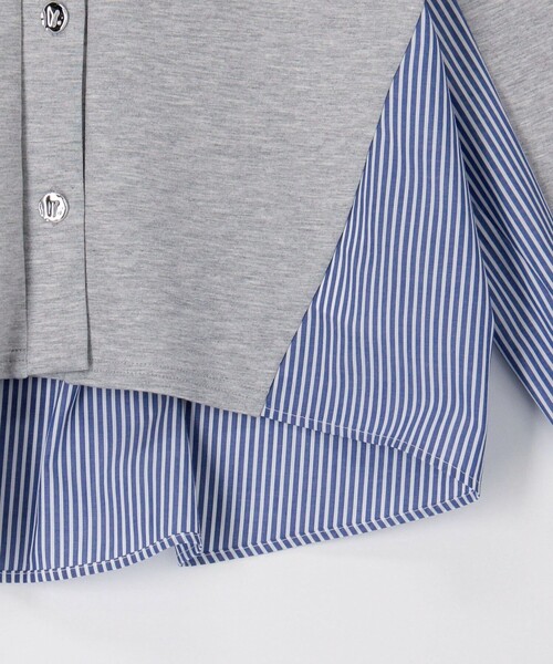 MICO COULIER（ミコクリエ）の「カット×シャツ切替Vネックカーディガン（カーディガン/ボレロ・レディース・ブラック/キナリ/グレー・38）」の22枚目の写真