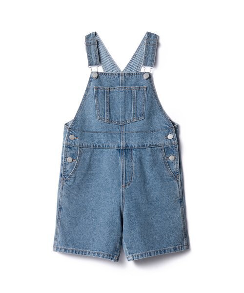 MUSINSA STANDARD KIDS（ムシンサスタンダードキッズ）の「デニムオーバーオールショーツ[ライトインディゴ]（サロペット/オーバーオール・レディース・その他・110/120/130/140/150）」の2枚目の写真