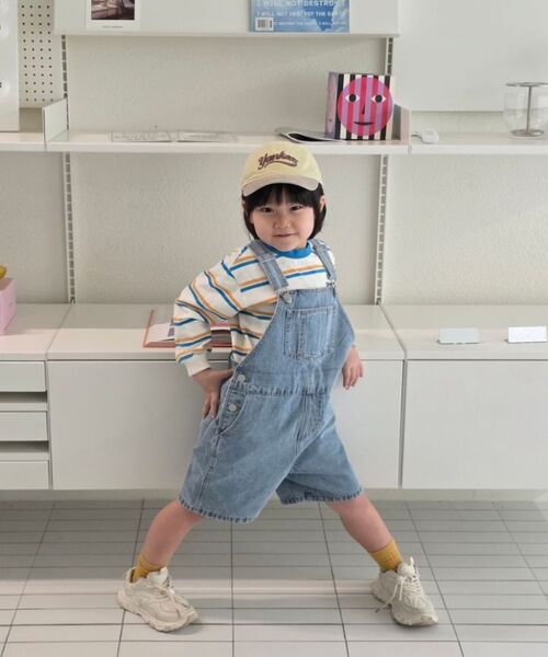 MUSINSA STANDARD KIDS（ムシンサスタンダードキッズ）の「デニムオーバーオールショーツ[ライトインディゴ]（サロペット/オーバーオール・レディース・その他・110/120/130/140/150）」の8枚目の写真