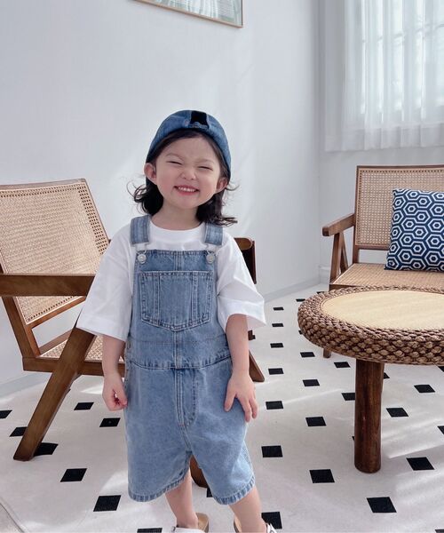 MUSINSA STANDARD KIDS（ムシンサスタンダードキッズ）の「デニムオーバーオールショーツ[ライトインディゴ]（サロペット/オーバーオール・レディース・その他・110/120/130/140/150）」の9枚目の写真
