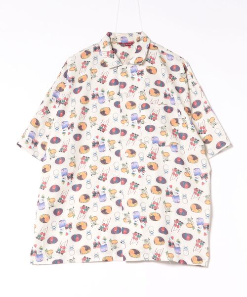 倭物やカヤ(ワモノヤカヤ)の「【鈴木ひょっとこ×倭物やカヤ】アロハシャツ(シャツ/ブラウス・メンズ・ベージュ/ネイビー/イエロー/ブラウン/ブラック・FREE)」の3枚目の写真