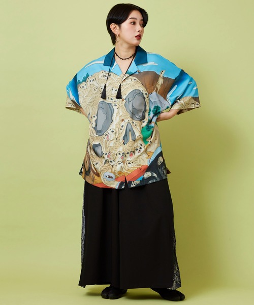 倭物やカヤ(ワモノヤカヤ)の「【鈴木ひょっとこ×倭物やカヤ】アロハシャツ(シャツ/ブラウス・メンズ・ベージュ/ネイビー/イエロー/ブラウン/ブラック・FREE)」の22枚目の写真