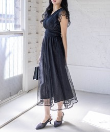 CLEAR BASIC | フラワーレースフレアスリーブワンピース[大人 フェミニン 上品 オケージョン]≪新作≫(ワンピース)