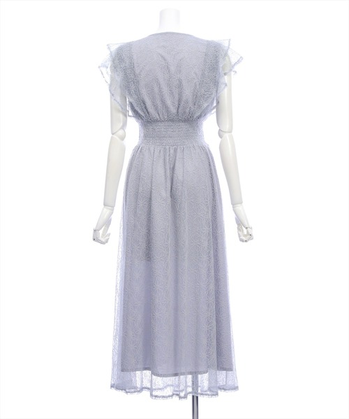 CLEAR BASIC（クリアベーシック）の「フラワーレースフレアスリーブワンピース[大人 フェミニン 上品 オケージョン]≪新作≫（ワンピース・レディース・ブラック/ブルーグレー・PF/F）」の15枚目の写真