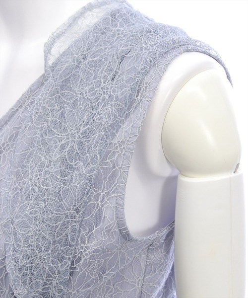 CLEAR BASIC（クリアベーシック）の「フラワーレースフレアスリーブワンピース[大人 フェミニン 上品 オケージョン]≪新作≫（ワンピース・レディース・ブラック/ブルーグレー・PF/F）」の18枚目の写真