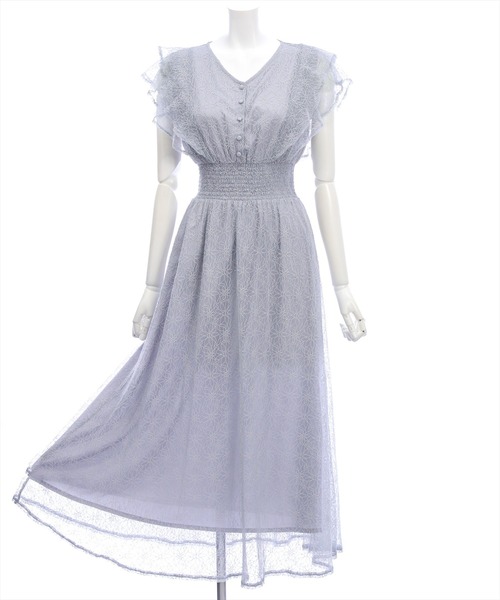 CLEAR BASIC（クリアベーシック）の「フラワーレースフレアスリーブワンピース[大人 フェミニン 上品 オケージョン]≪新作≫（ワンピース・レディース・ブラック/ブルーグレー・PF/F）」の22枚目の写真