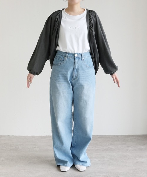 reca(レカ)の「ドルマンボレロカットカーデ(カーディガン/ボレロ・レディース・チャコールグレー/ブラック・M-L)」の12枚目の写真