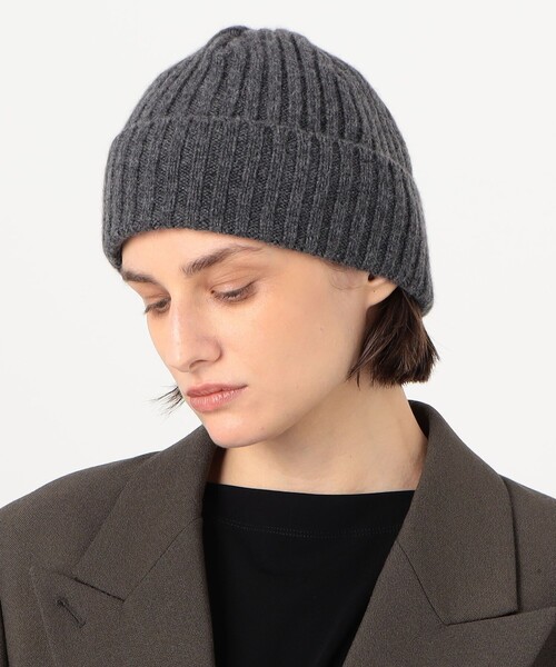 KIJIMA TAKAYUKI(キジマ タカユキ)の「■■■KIJIMA TAKAYUKI CASHMERE WATCH CAP(ニットキャップ/ビーニー・レディース・ブラック/チャコールグレー・FREE)」の3枚目の写真