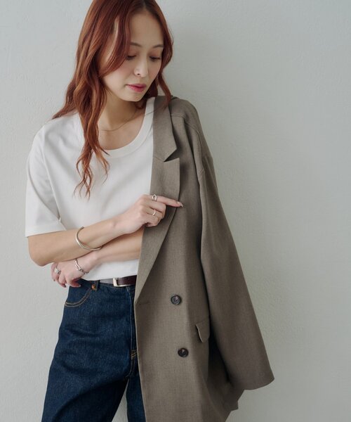 DISCOAT(ディスコート)の「【Noka / 接触冷感】Uネック半袖Tシャツ(Tシャツ/カットソー・レディース・ブラウン/オフホワイト/ブラック・FREE)」の10枚目の写真