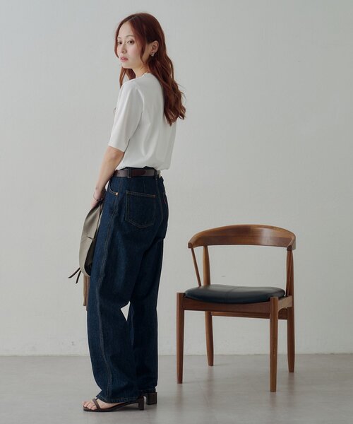 DISCOAT(ディスコート)の「【Noka / 接触冷感】Uネック半袖Tシャツ(Tシャツ/カットソー・レディース・ブラウン/オフホワイト/ブラック・FREE)」の12枚目の写真