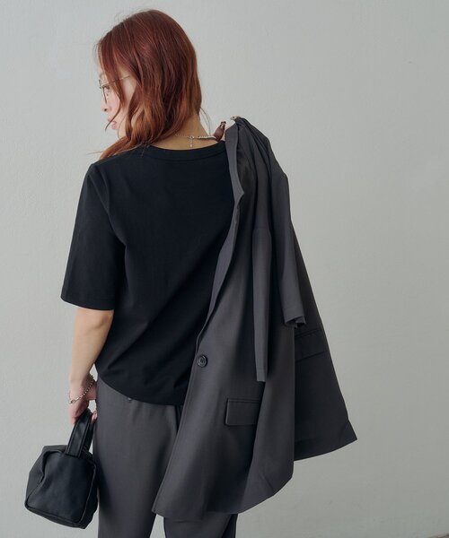 DISCOAT(ディスコート)の「【Noka / 接触冷感】Uネック半袖Tシャツ(Tシャツ/カットソー・レディース・ブラウン/オフホワイト/ブラック・FREE)」の20枚目の写真