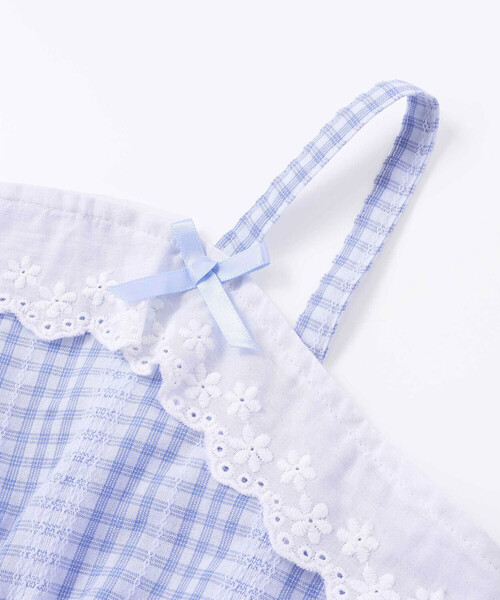 SLAP SLIP（スラップスリップ）の「【シナモロール/ポムポムプリン×SLAPSLIP】パフスリーブプリントTシャツ+チェックフレアビスチェ2点セット(90~130cm)（その他トップス・キッズ・ブルー/イエロー・100cm/120cm/110cm/130cm/90cm）」の14枚目の写真