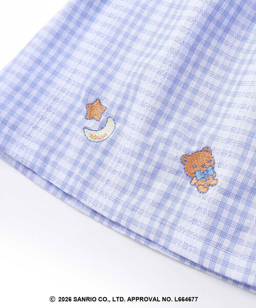 SLAP SLIP（スラップスリップ）の「【シナモロール/ポムポムプリン×SLAPSLIP】パフスリーブプリントTシャツ+チェックフレアビスチェ2点セット(90~130cm)（その他トップス・キッズ・ブルー/イエロー・100cm/120cm/110cm/130cm/90cm）」の15枚目の写真