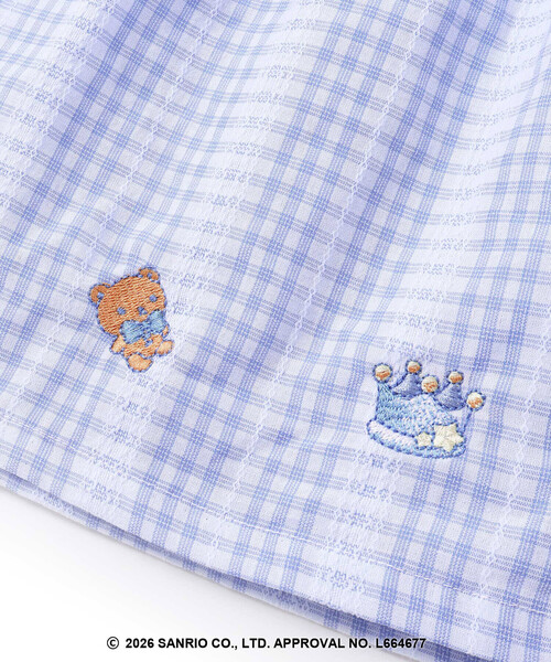 SLAP SLIP（スラップスリップ）の「【シナモロール/ポムポムプリン×SLAPSLIP】パフスリーブプリントTシャツ+チェックフレアビスチェ2点セット(90~130cm)（その他トップス・キッズ・ブルー/イエロー・100cm/120cm/110cm/130cm/90cm）」の16枚目の写真