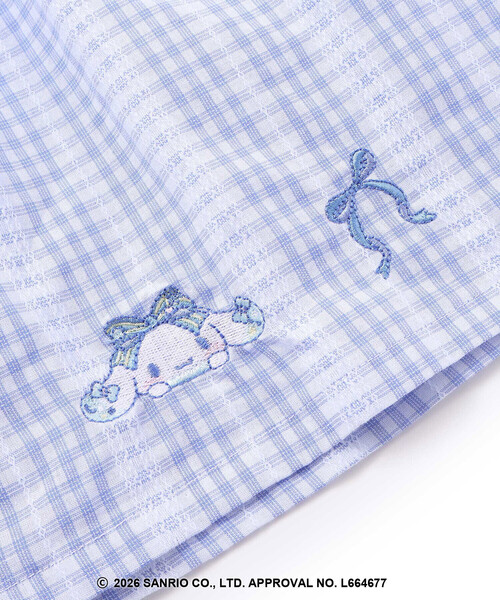 SLAP SLIP（スラップスリップ）の「【シナモロール/ポムポムプリン×SLAPSLIP】パフスリーブプリントTシャツ+チェックフレアビスチェ2点セット(90~130cm)（その他トップス・キッズ・ブルー/イエロー・100cm/120cm/110cm/130cm/90cm）」の17枚目の写真