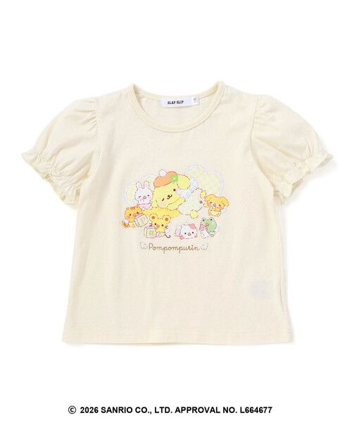SLAP SLIP（スラップスリップ）の「【シナモロール/ポムポムプリン×SLAPSLIP】パフスリーブプリントTシャツ+チェックフレアビスチェ2点セット(90~130cm)（その他トップス・キッズ・ブルー/イエロー・100cm/120cm/110cm/130cm/90cm）」の20枚目の写真