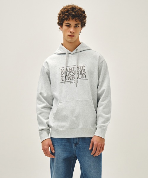 MARITHE + FRANCOIS GIRBAUD(マリテフランソワジルボー)の「CLASSIC LOGO EMBROIDERY HOODIE(パーカー・レディース・ヘザーグレー/ネイビー/オリーブ/ブラック×ブラック・X-LARGE/LARGE/MEDIUM/SMALL)」の1枚目の写真