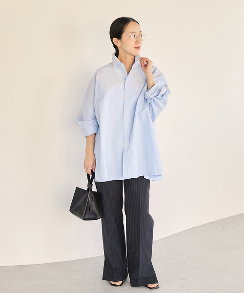 plage（プラージュ）の「《追加》OX Poncho シャツ（シャツ/ブラウス・レディース・ピンク系その他/サックスブルー・FREE）」の3枚目の写真