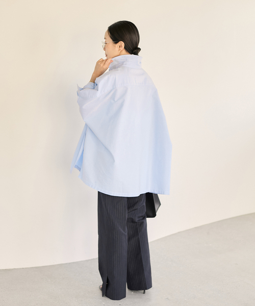 plage（プラージュ）の「《追加》OX Poncho シャツ（シャツ/ブラウス・レディース・ピンク系その他/サックスブルー・FREE）」の6枚目の写真