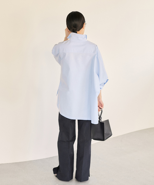 plage（プラージュ）の「《追加》OX Poncho シャツ（シャツ/ブラウス・レディース・ピンク系その他/サックスブルー・FREE）」の8枚目の写真