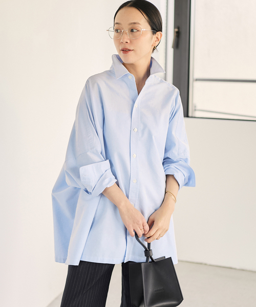 plage（プラージュ）の「《追加》OX Poncho シャツ（シャツ/ブラウス・レディース・ピンク系その他/サックスブルー・FREE）」の9枚目の写真