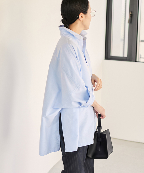 plage（プラージュ）の「《追加》OX Poncho シャツ（シャツ/ブラウス・レディース・ピンク系その他/サックスブルー・FREE）」の11枚目の写真