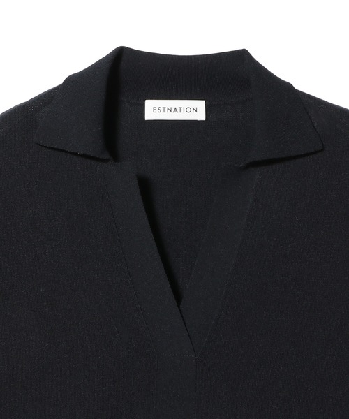 ESTNATION（エストネーション）の「ESTNATION / フレアフォルム コンビニットワンピース（ワンピース・レディース・ネイビー・FREE）」の3枚目の写真