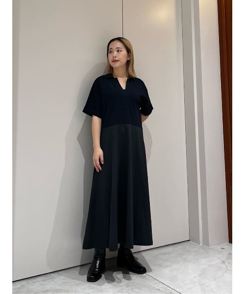 ESTNATION（エストネーション）の「ESTNATION / フレアフォルム コンビニットワンピース（ワンピース・レディース・ネイビー・FREE）」の6枚目の写真