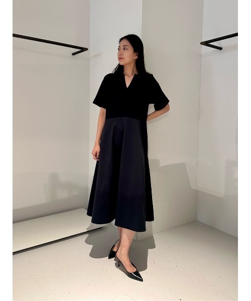 ESTNATION（エストネーション）の「ESTNATION / フレアフォルム コンビニットワンピース（ワンピース・レディース・ネイビー・FREE）」の8枚目の写真