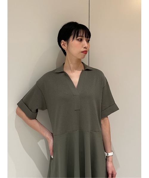 ESTNATION(エストネーション)の「ESTNATION / フレアフォルム コンビニットワンピース(ワンピース・レディース・ネイビー/オリーブ・FREE)」の18枚目の写真