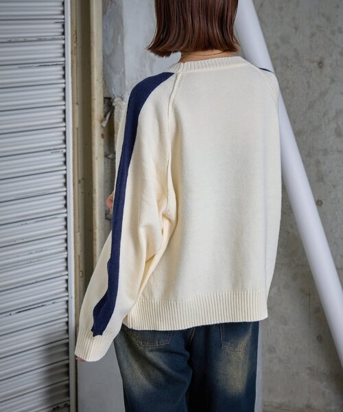 goocy（グーシー）の「カシミヤタッチ配色プルオーバー（ニット/セーター・レディース・チャコールグレー/アイボリー・FREE）」の18枚目の写真