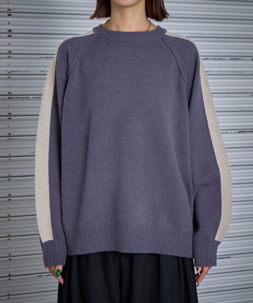 goocy（グーシー）の「カシミヤタッチ配色プルオーバー（ニット/セーター・レディース・チャコールグレー/アイボリー・FREE）」の8枚目の写真