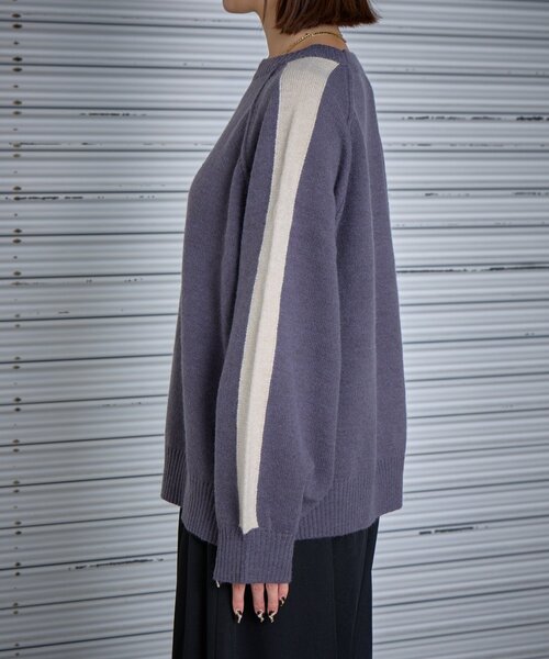 goocy（グーシー）の「カシミヤタッチ配色プルオーバー（ニット/セーター・レディース・チャコールグレー/アイボリー・FREE）」の9枚目の写真